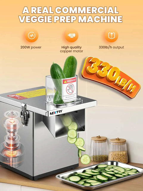 4 In 1 Commercial Vegetable Processor Electric Veggie Slicer Dicer Shredder And Crinkle Cutter All Stainless Steel Newtry slicing cucumbers