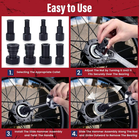 12pcs Blind Hole Collet Bearing Puller Set With Slide Hammer Built Tough Pro Grade Internal Bearing Extractor Kit use guide