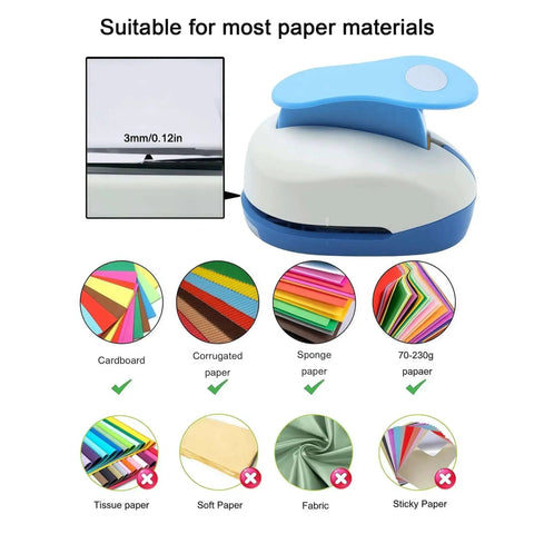 1 Inch Oval Lever Punch For Crafting And Scrapbooking Handheld Paper Punch with candy color finish on white table fit for most paper types