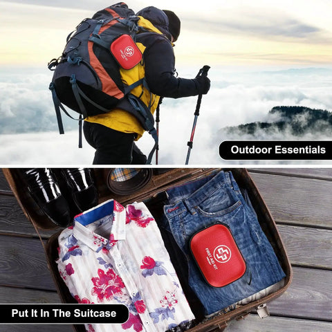 Grab And Go 150 Piece Waterproof First Aid Kit In Red With Durable Hard Shell Case for hiking and packing in suitcase