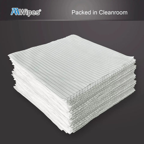 Stack of Cleanroom Wipe Cloths ESD Safe Polyester 6x6 Inch Lint Free 100 Pack