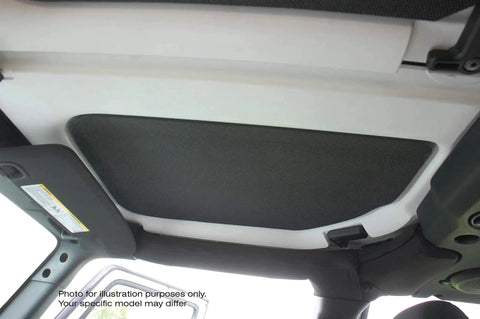 Boom Mat Black Sound Deadening Headliner For Jeep Wrangler JL 2018 Up Custom Fit installed view inside vehicle