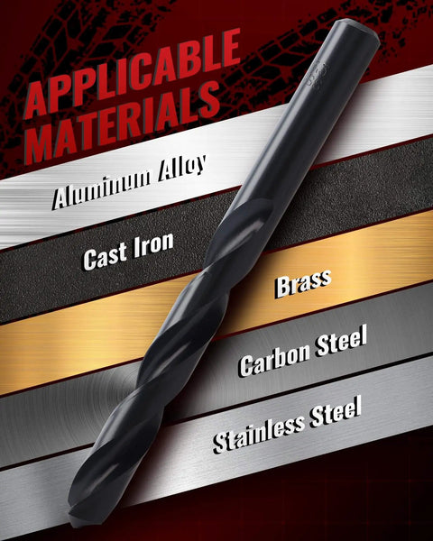 Heavy Duty SAE Helicoil Thread Repair Kit With HSS Drill Bits And Taps showing applicable materials: aluminum, cast iron, brass, carbon steel, stainless steel.