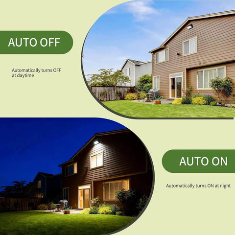 3 Piece Dusk To Dawn Sensor Switch For Outdoor Lighting 120 277V IP65 Waterproof photo showing auto on and off features