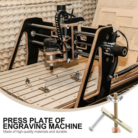 Heavy Duty Router Clamps And Engraving Plates For CNC And Woodworking, 100mm Aluminum Hold Down Clamps on CNC machine