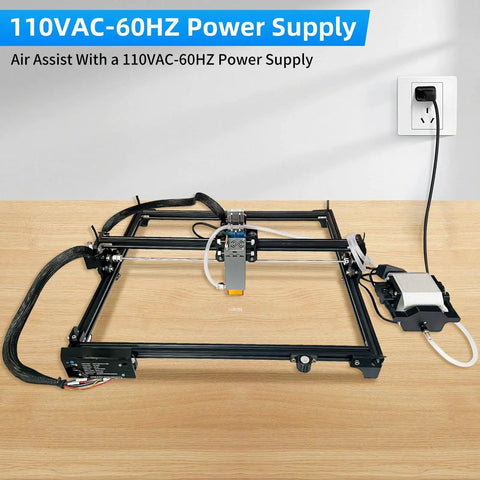 Air Assist Pump Kit For Laser Cutter And Engraver With Adjustable 30 Liters Per Minute Flow Keeps Smoke And Dust Out