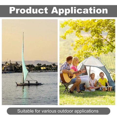 Sailboat on water and family camping scene illustrating Twist Lock Fasteners Kit 25 Sets With Zinc Alloy Eyelets And Studs Marine Grade Grommets use.