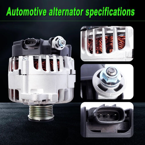 Alternator Replacement For 2007 2012 Nissan Altima, Sentra, X-Trail 2.5L L4 Engine Fits 11258 shown with specifications