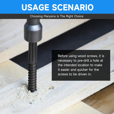 Pre-drilling wood for 20 Pack 1/4 X 1-1/4 Inch Lag Screws For Wood Stainless Steel Heavy Duty Hex Head Bolts Black Oxide Commercial Grade 304