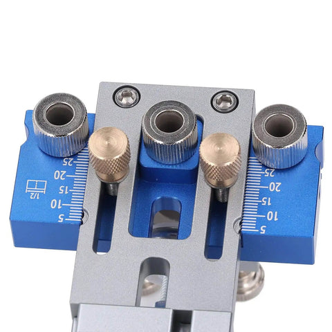 Woodworking Dowel Jig Kit Drill Guide Locator Pro Grade Adjustable Multifunctional Tool with Three Positioning Functions