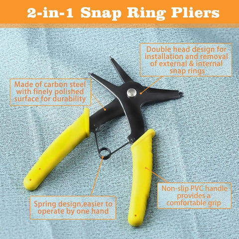 2 In 1 Snap Ring Pliers For Internal And External Circlips, Adjustable 10 To 40mm, on a textured surface