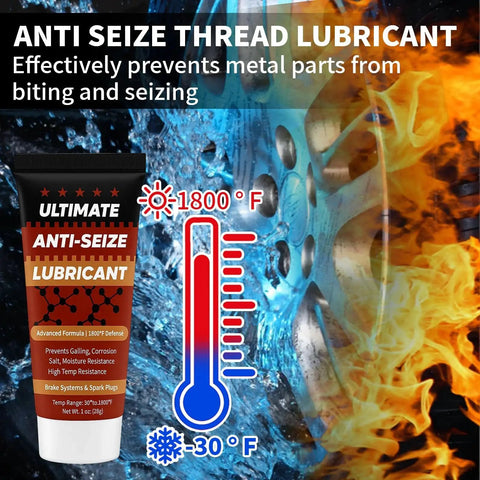 Copper Anti Seize Thread Lubricant For Spark Plugs And Automotive Fasteners, fire and ice temperature graphic 1oz tube