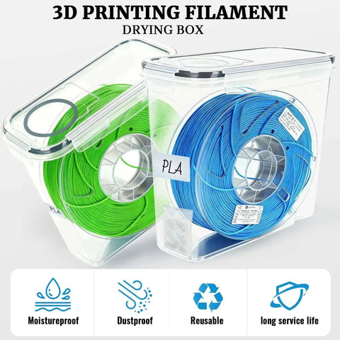 Filament Storage Box Set Of Four With Airtight Seal Keeps Your Filament Fresh For 3D Printer Spools Waterproof Dust Proof
