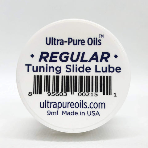 Ultra-Pure Oils Regular Tuning Slide Lube, 9ml, front view on round white container