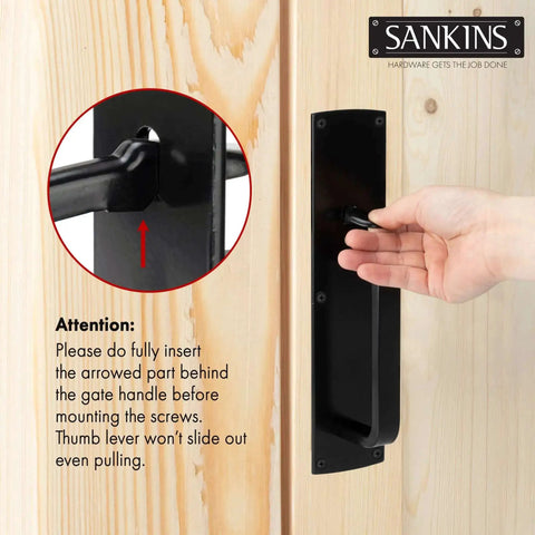 Installing Heavy Duty Thumb Gate Latch Hardware With Handle For Wooden And Vinyl Fences Self Locking Outdoor Gate Lock Kit Built Tough Self Closing Metal Gate Latch Black Finish