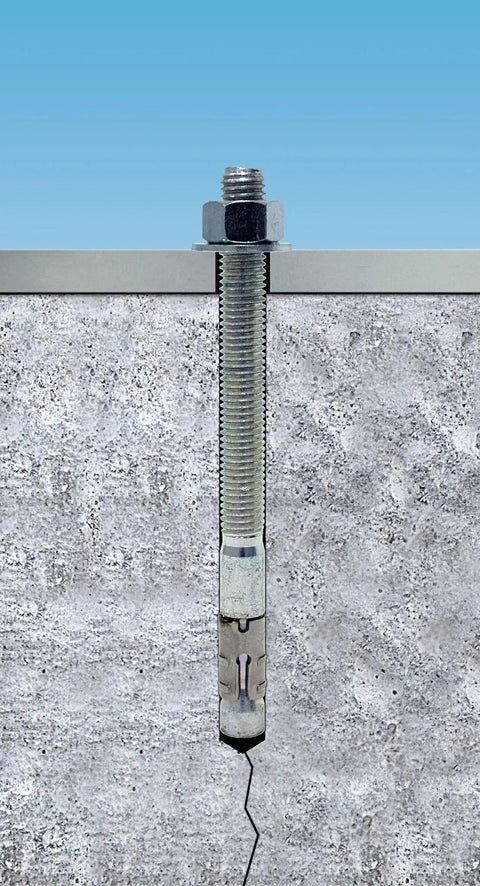 Strong-Bolt 2 Wedge Anchor 1/2 In X 5-1/2 In Chamfered Top Minimizes Mushrooming, Suitable For Static And Seismic Loads installed in concrete