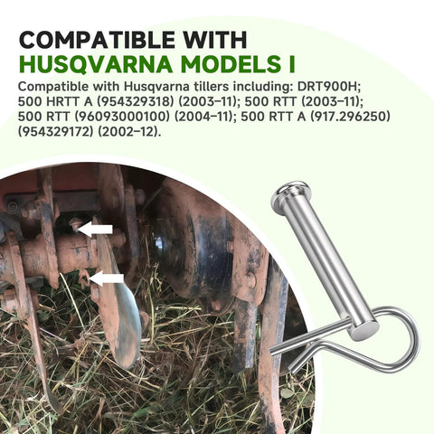 Clevis Pin And Hairpin Clip Kit With Four Pins And Four Clips, Replacement Parts For Tillers Including Husqvarna Poulan Weed Eater Jonsered