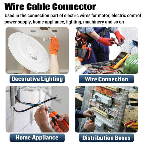 Push In Wire Connectors Kit 2A 250V No Fuss Quick Snap In Electrical Connectors shown in use for lighting and appliances