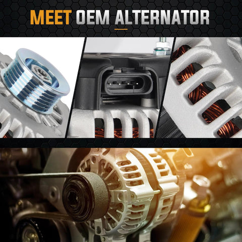 Heavy Duty GM Compatible Alternator for Tahoe Suburban Silverado Express GMC Yukon installed close-up