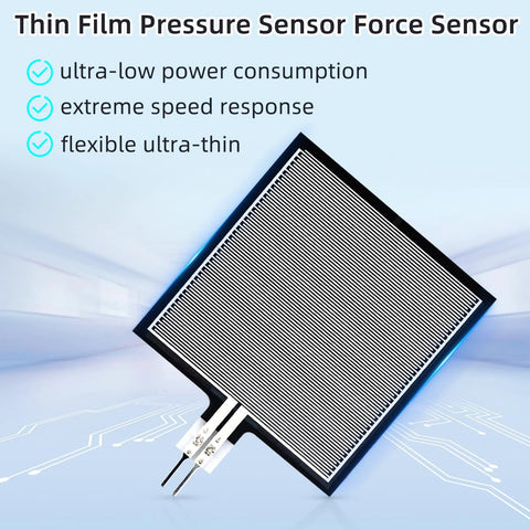 2Pcs RP-S40-ST thin-film pressure sensors; black square sensing element with fine white stripes and dual-pin