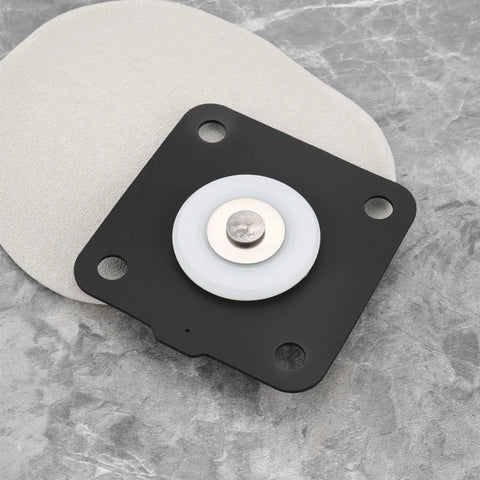 Be In Your Mind 1-inch pulse valve diaphragm plate with spring; black mounting plate and white diaphragm