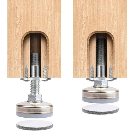 Heavy Duty Adjustable Furniture Leveling Feet For Tables, Chairs, Cabinets, And Sofas With Beefy Large Base And 1320 Lbs Capacity close-up