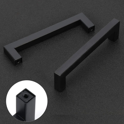 Matte Black Cabinet Handles Square Drawer Pulls 3 Inch Hole Centers Stainless Steel 10 Pack 76mm For Cabinets And Drawers Modern Kitchen Hardware