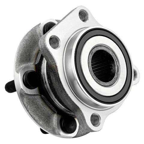 Close-up of Pair Front Wheel Bearing And Hub Assembly Replacement For Subaru Outback 2005 To 2014 And Subaru Legacy 2005 To 2014 Plug And Play Hub Bearing Kit With OEM Quality Materials