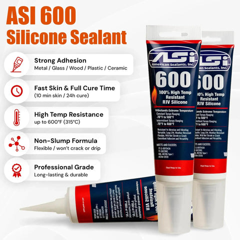 Go-To High Temp Red RTV Silicone Sealant For Engine Exhaust Metal Glass Wood Plastic 600F Heat Resistant Gasket Maker Adhesive Caulk For Automotive Marine And Home Use, front view of tubes