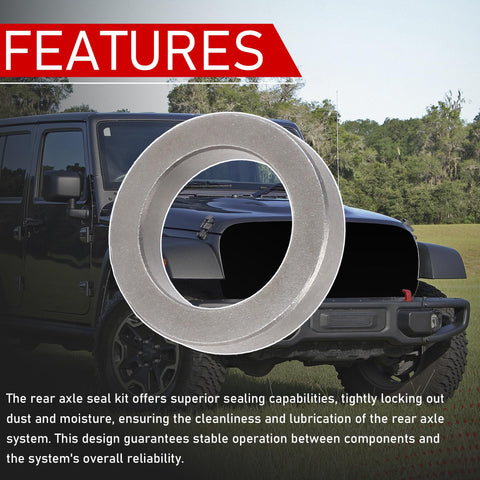 Rear Axle Bearing And Seal Kit For 2007 To 2017 Jeep Wrangler JK JKU Beefy Heavy Duty Replacement with Premium Seal Kit on vehicle