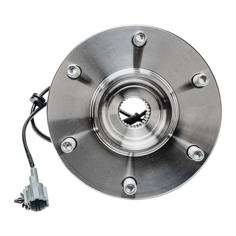 2 Front Wheel Bearing Hubs Assembly For 2004 2005 2006 2007 Nissan Titan 2005 2006 2007 Nissan Armada 2004 2007 Infiniti QX56 2004 Nissan Pathfinder Armada And Pathfinder With 6 Lug And ABS Front Wheel Hubs Replacement Kit Bolt In Ready front view