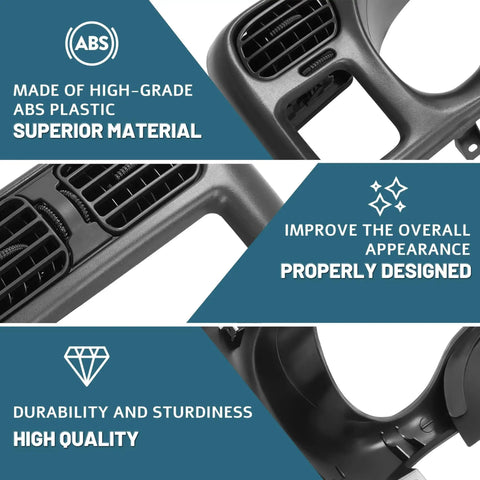 Dash Radio Bezel Cover Black ABS For 1998 To 2004 Chevy S10 Blazer GMC Jimmy emphasizing material and durability