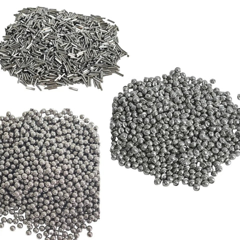 14 Ounce One Eighth Inch Stainless Steel Tumbling Media Shot Three Shapes Mixed Ballcone Ball Pin For Jewelry Polishing Fast Deburring And Rust Removal Industrial Grade Tumbler Media