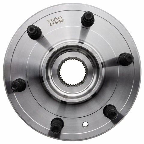 Front view of Front Wheel Bearing Hubs Assembly Set For 2007-2014 Chevy Cadillac GMC Trucks And SUVs, 6 Lug, 4WD Or AWD, With ABS, Pair