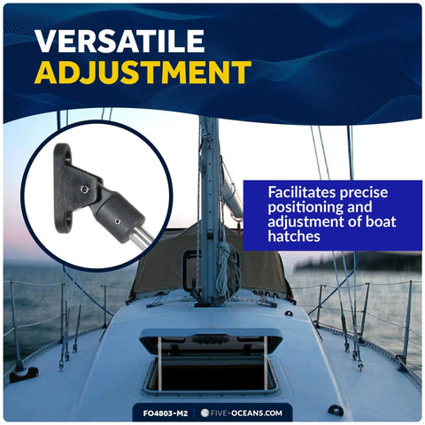 Front packaging view of Five Oceans 2-pack boat hatch lid supports, adjustable stainless steel and nylon tube