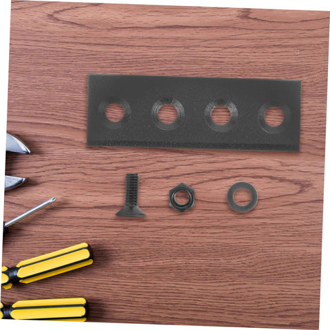 Beefy Barn Door Track Connector Plate Metal Flat Mounting Plate For Door Hardware Kit with hex holes, screws, and tools