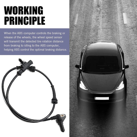 Zeathery rear-left wheel speed sensor ABS cable, black with connector; top-down view of car.