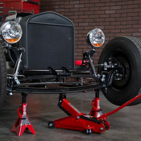 2 Ton Hydraulic Floor Jack With Two Jack Stands, Heavy Duty Steel Lift Set For Cars used in garage for vehicle lifting