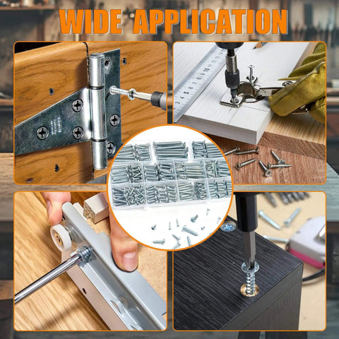 288 Piece Wood And Sheet Metal Screws Kit With Phillips Drive Pan And Flat Head Assortment Marine Grade Carbon Steel in use