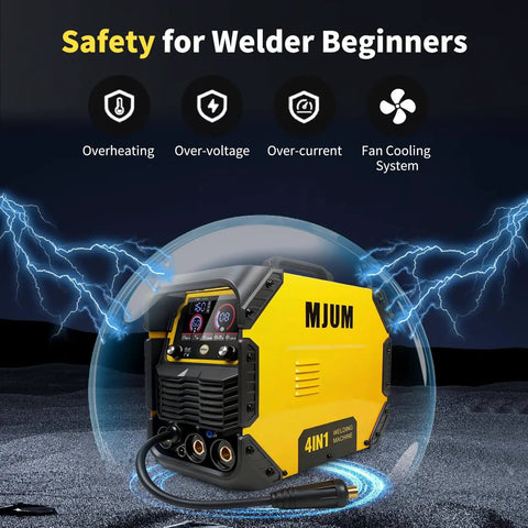 4-In-1 AI Welder For Home And Auto Repair, Dual Voltage 110V And 220V, MIG Flux Core Lift TIG And Stick Welder, IGBT Inverter
