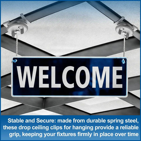 12 Pack Spring Steel T Bar Ceiling Clips For 15 To 16 Inch T Grid Drop Ceilings Wing Nut Twist Mounting Clips Quick No Drill Setup