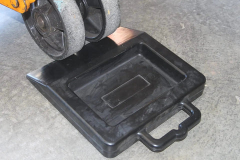Pallet Jack Wheel Chock Stop Rolling In Trailers Or Trucks Rubber Heavy Duty With Base Black under pallet jack wheel