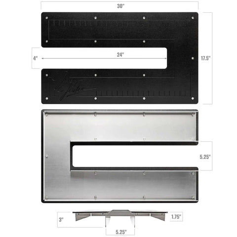 Dimensions and top view of Signature Series Metal Fabrication Plate Bead Roller Table With Textured HPDE Top