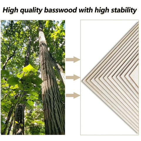 12 Pack Basswood Sheets 3mm Thick 12x12 Inch For Laser Cutting Craft Projects And DIY Architectural Models Smooth Flat Wood Slabs