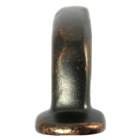 Front view of Riverstone 3 Inch Cabinet Pull in Antique Copper Durable Solid Metal Handle with Classic Distressed Finish.