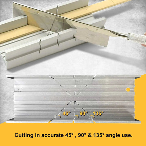 Precision Aluminum Miter Box For Small Wood And Soft Metal Cutting, 5.3 Inch Hand Saw Guide With 3 Cutting Angles 45 90 135