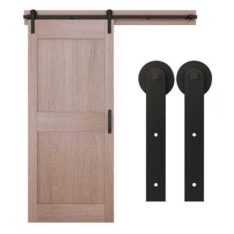 Builder Interior Sliding Barn Door Kit Two Piece 72 Inch Matte Black With All Mounting Hardware For Hanging A Barn Door Supports Openings Up To 36 Inches For Single Doors One And Three Eighths Inch To One And Three Quarters Inch Thick
