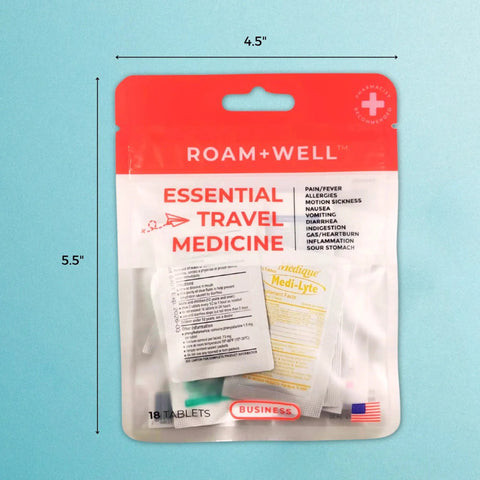 Essential Travel Medicine Kit For On The Go Pros OTC Meds TSA Approved Ultra Compact 18 Tablet Set Grab And Go Health Kit