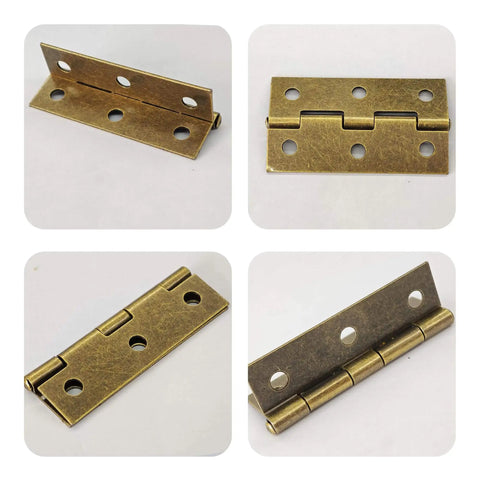 Antique Bronze Mini Folding Butt Hinges 12 Pack For Wood Doors And Small Boxes 60x34mm Pre Drilled With Screws