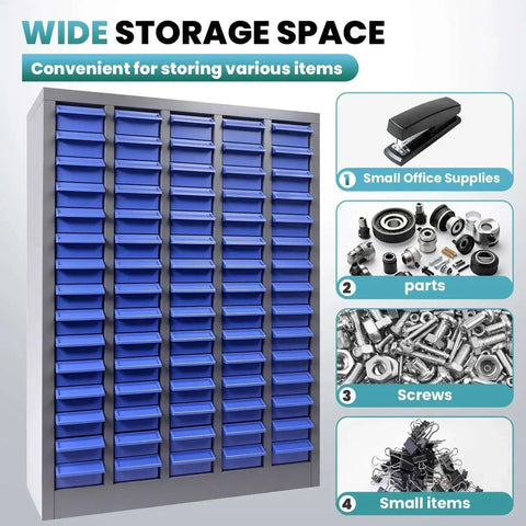 75 Drawer Hardware Cabinet For Nuts Bolts And Small Parts With Heavy Duty ABS Drawers And Metal Frame Bolt Bin Organizer For Workshop Garage And Home Office Tool Storage And Organization